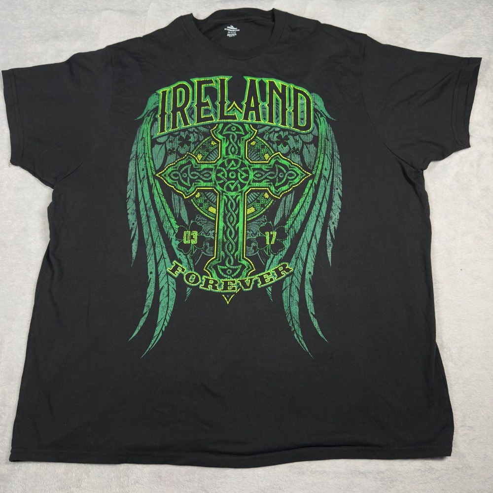 Way To Celebrate 3XL T-Shirt Mens Black St Patricks Day Ireland Forever Celtic